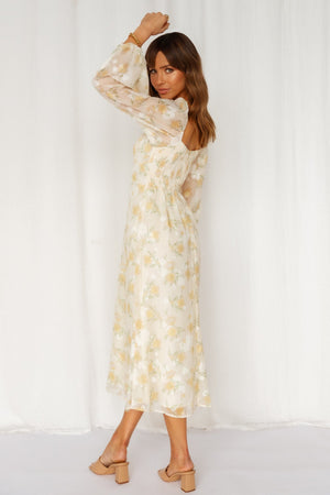 Hello Party Middle Child Midi Dress Beige