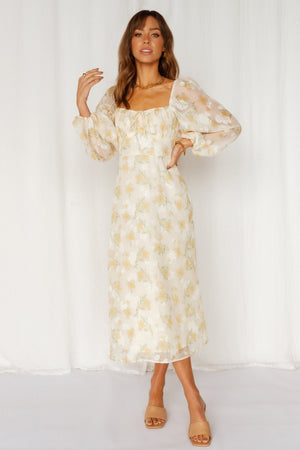 Hello Party Middle Child Midi Dress Beige
